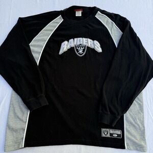 Las Vegas Raiders Men Crew Neck  Shirt XXL Black NFL Long Sleeve Spell Out Logo